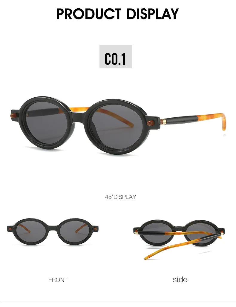 Fashion Retro Small Oval Punk Eyewear Sunglasses