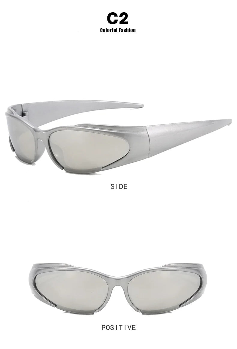 Y2k Retro Oval Vintage Punk Sunglasses