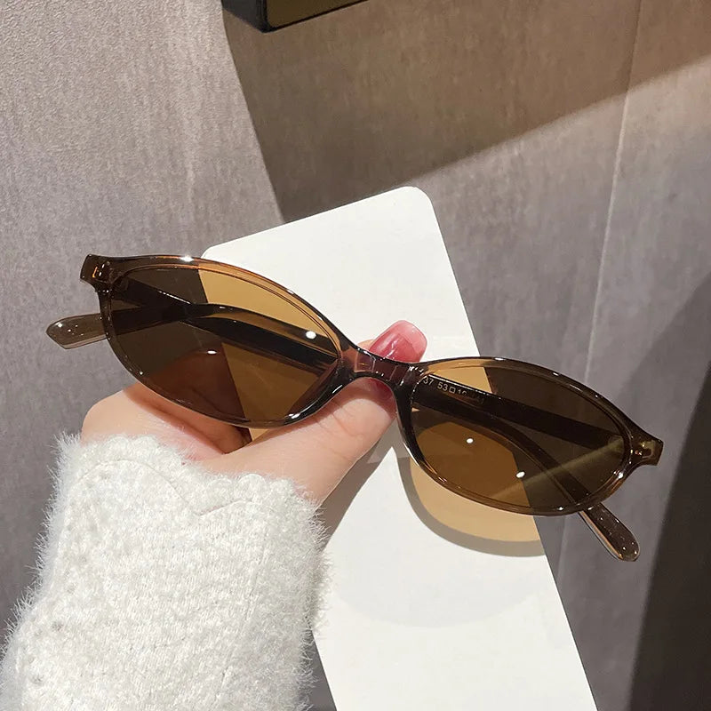 Retro Oval Frame Punk Cat Eyes Sunglasses