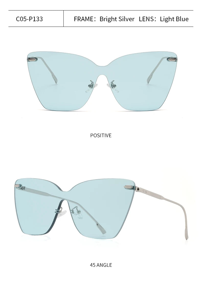 Anti-Ultraviolet Women's European and American one-piece Frameless Sunglasses