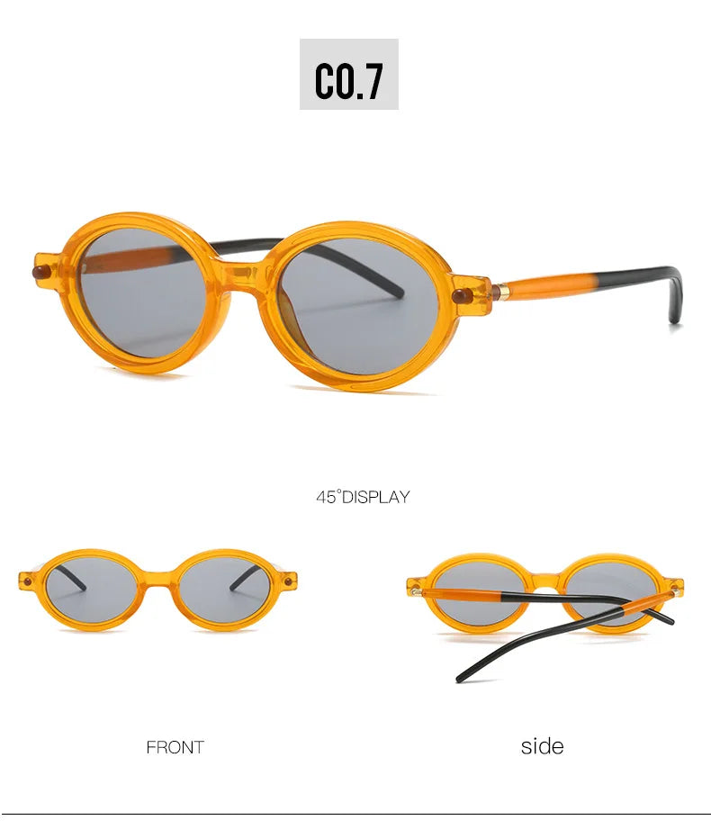 Fashion Retro Small Oval Punk Eyewear Sunglasses