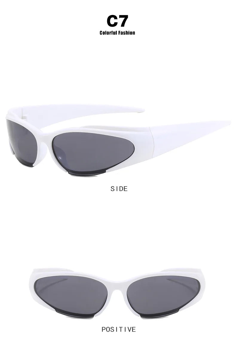 Y2k Retro Oval Vintage Punk Sunglasses