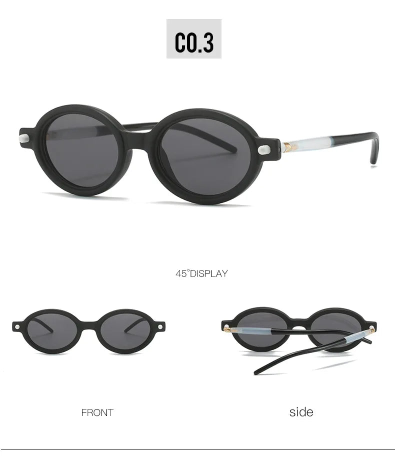 Fashion Retro Small Oval Punk Eyewear Sunglasses