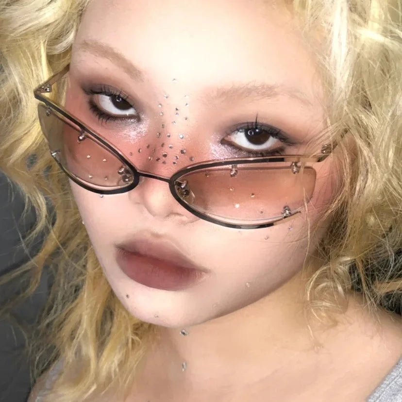 Y2K Metal Small Frame Cat Eye Women's Sunglasses