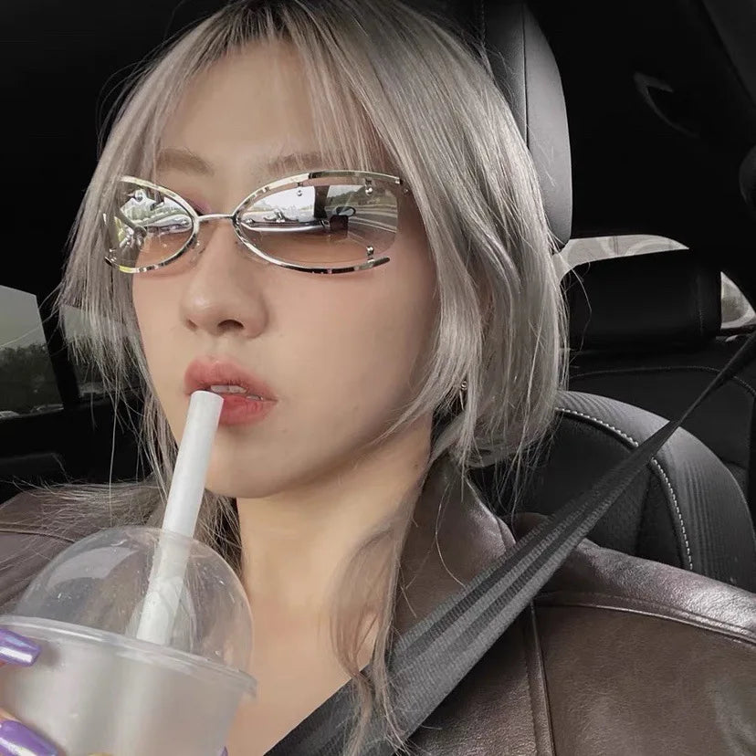 Y2K Metal Small Frame Cat Eye Women's Sunglasses
