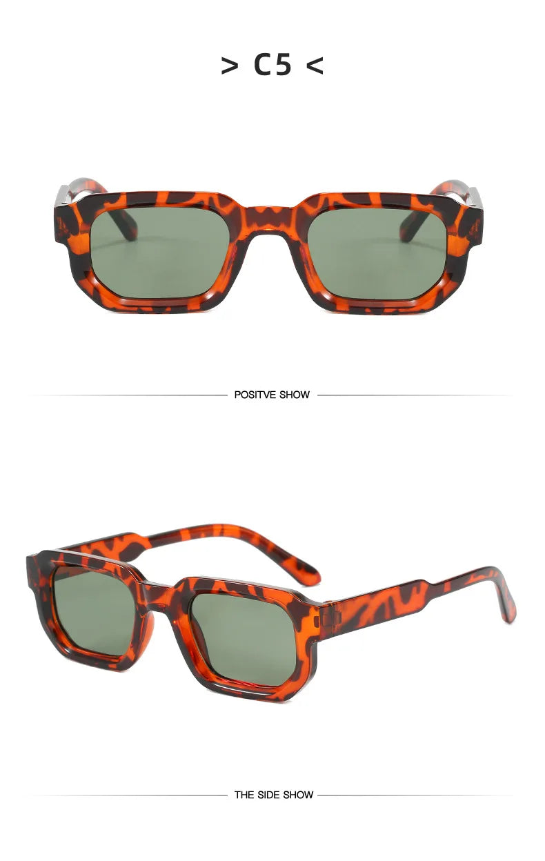 Fashion Retro Vintage Rectangle Frame Sunglasses