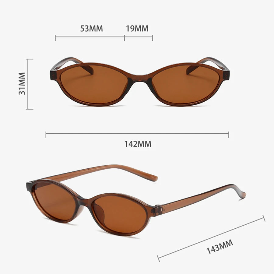 Retro Oval Frame Punk Cat Eyes Sunglasses