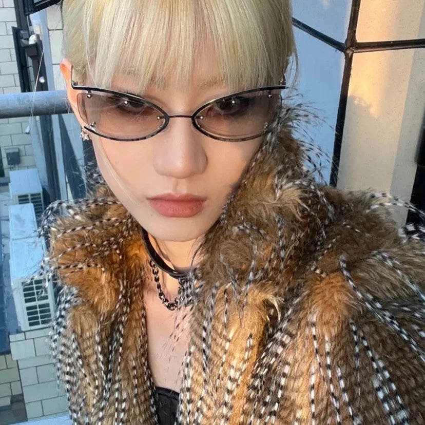 Y2K Metal Small Frame Cat Eye Women's Sunglasses