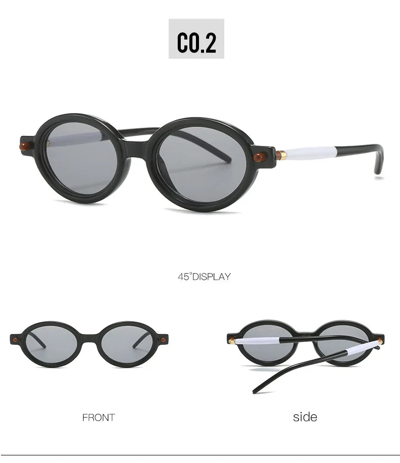 Fashion Retro Small Oval Punk Eyewear Sunglasses