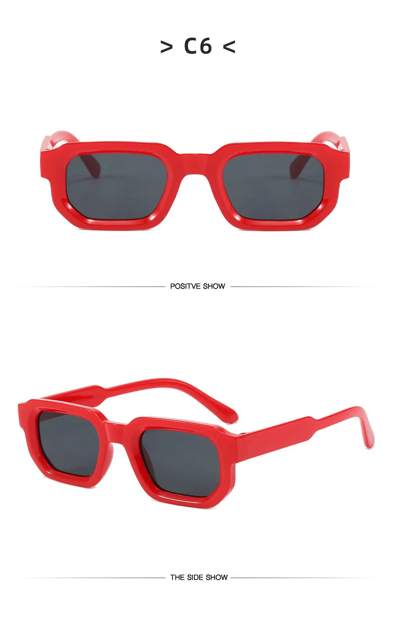 Fashion Retro Vintage Rectangle Frame Sunglasses