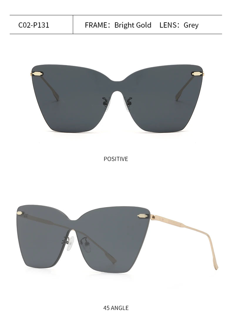 Anti-Ultraviolet Women's European and American one-piece Frameless Sunglasses