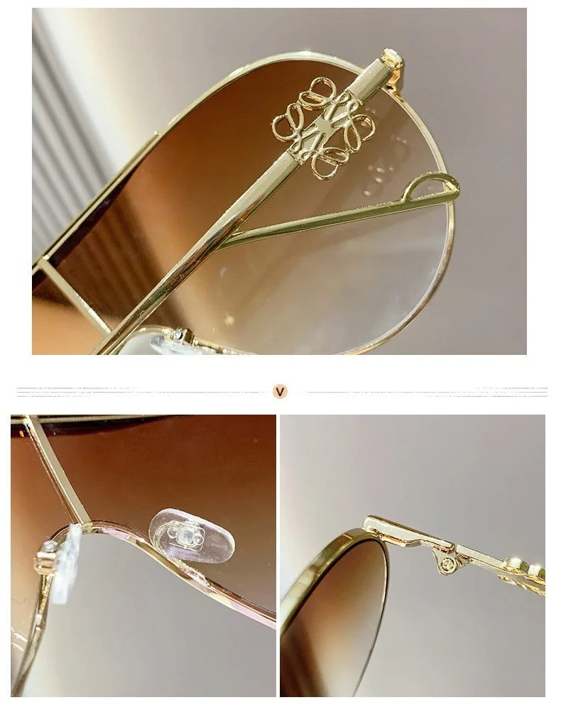 Oversized One-piece Metal Women's Sunglasses