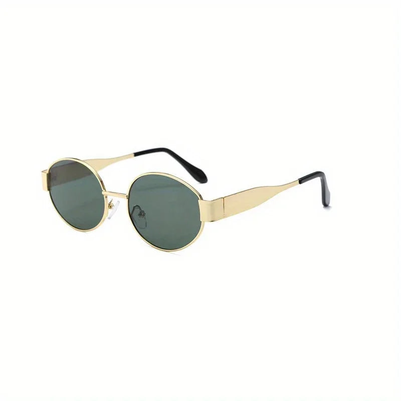 Trendy Metal Frame Oval Women's Sunglasses
