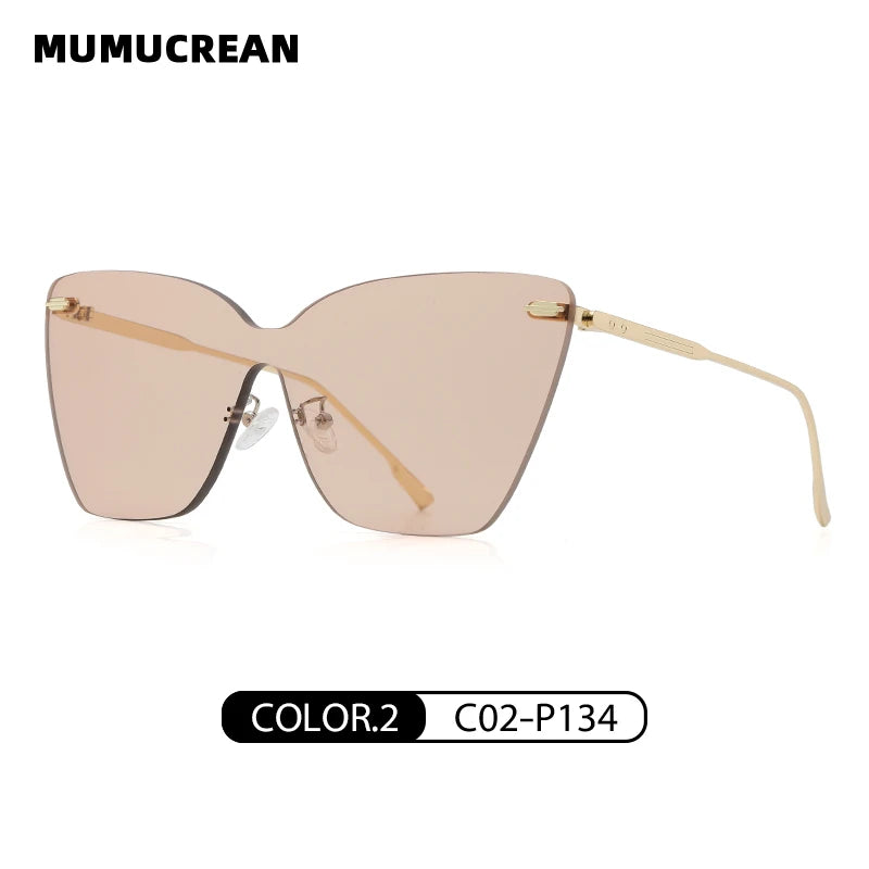 Anti-Ultraviolet Women's European and American one-piece Frameless Sunglasses