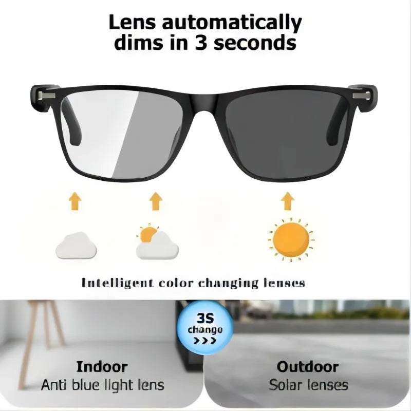 Smart Audio Sunglasses with Auto-Dimming Lenses & HD Sound