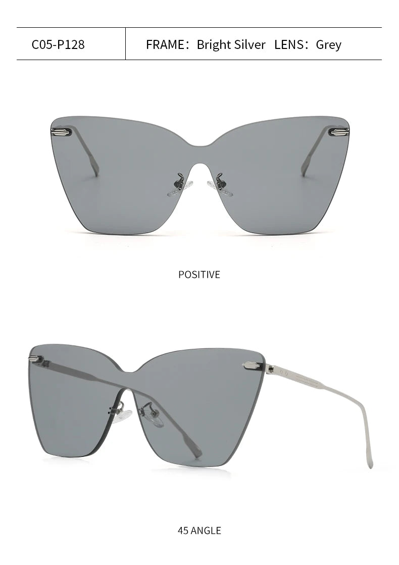 Anti-Ultraviolet Women's European and American one-piece Frameless Sunglasses