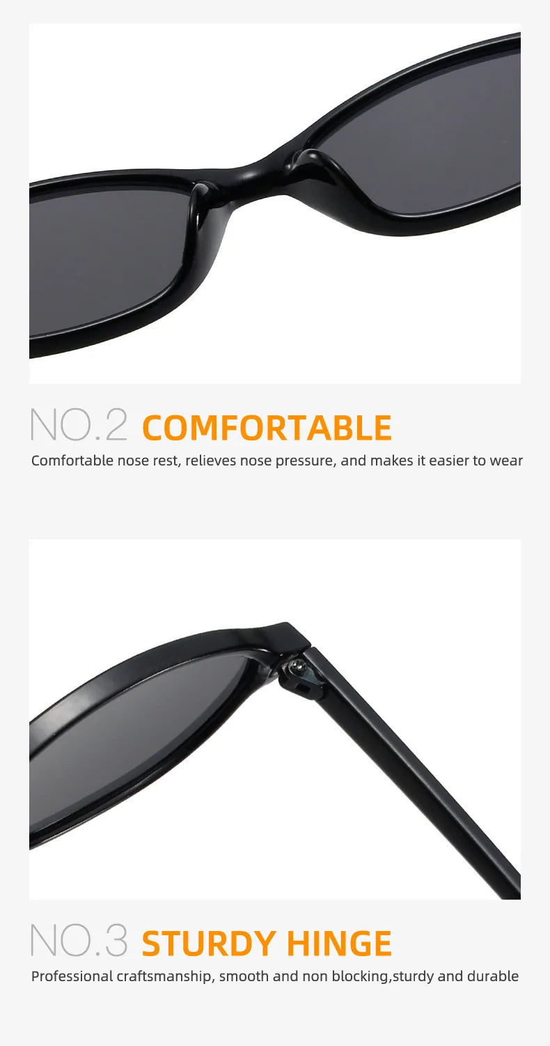 Retro Oval Frame Punk Cat Eyes Sunglasses