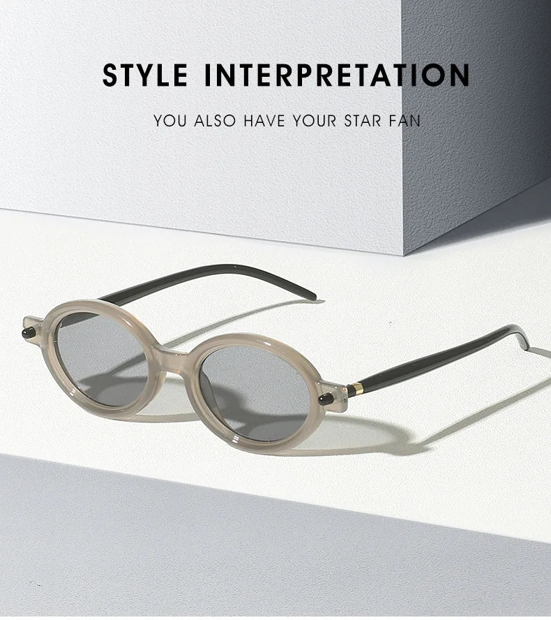Fashion Retro Small Oval Punk Eyewear Sunglasses