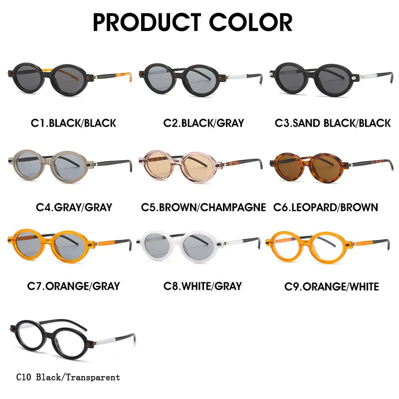 Fashion Retro Small Oval Punk Eyewear Sunglasses