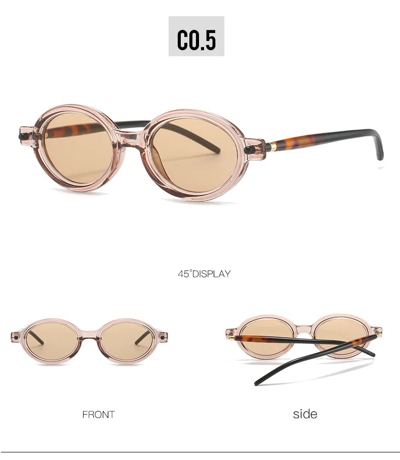 Fashion Retro Small Oval Punk Eyewear Sunglasses
