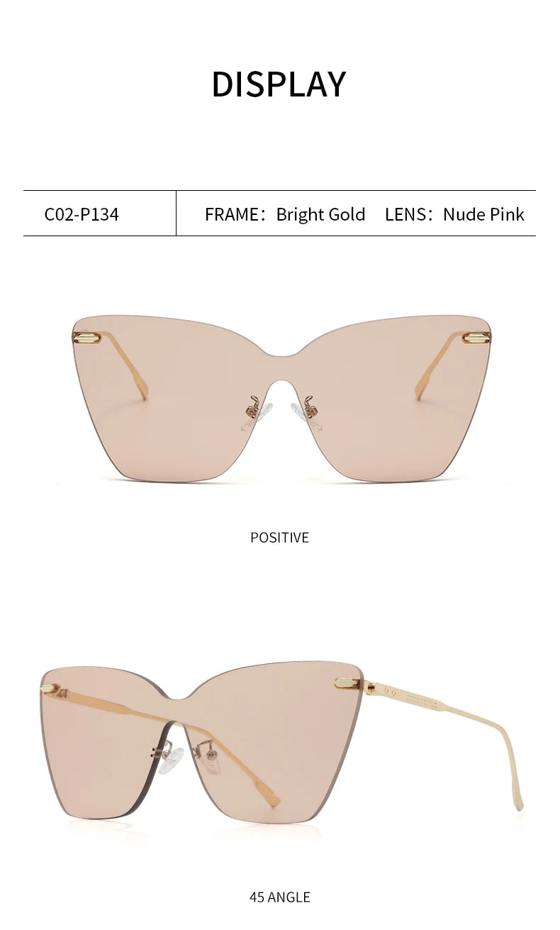 Anti-Ultraviolet Women's European and American one-piece Frameless Sunglasses