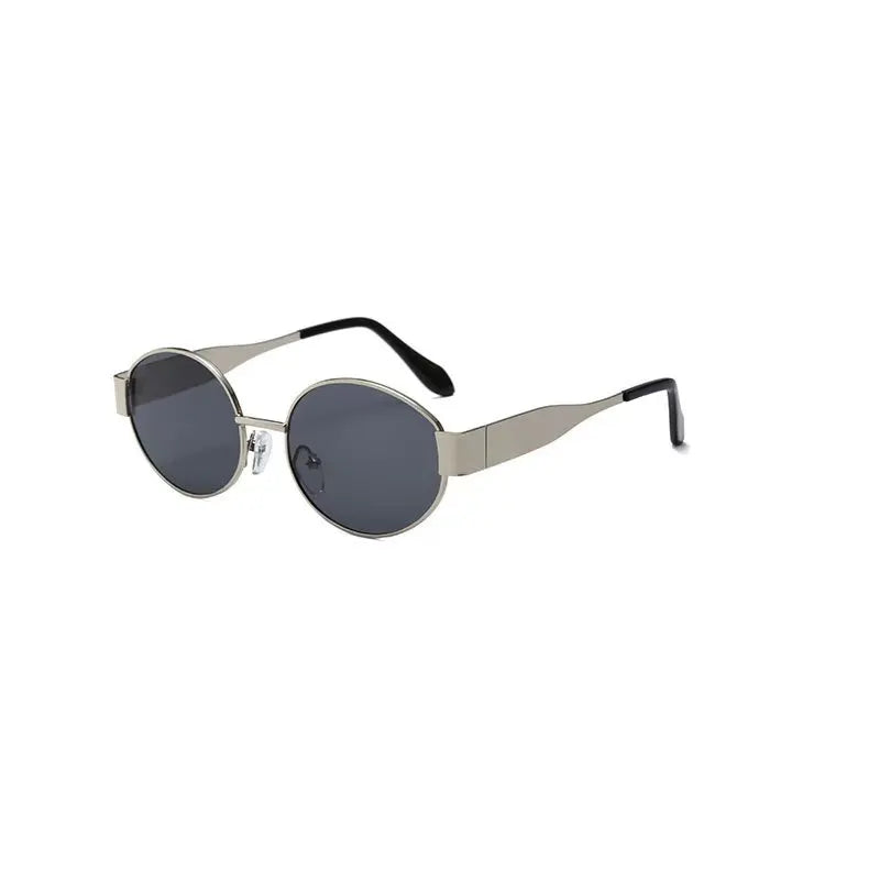 Trendy Metal Frame Oval Women's Sunglasses