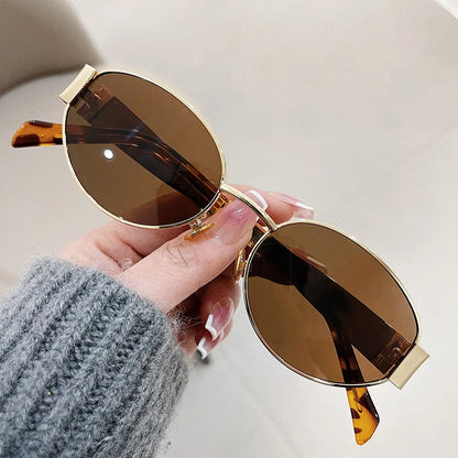 Fashion Luxury Metal Oval Sunglasses