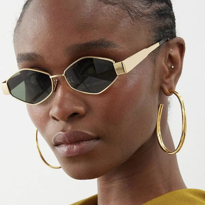 Retro Polygon Oculos De Sol Vintage Special-Shaped Sunglasses