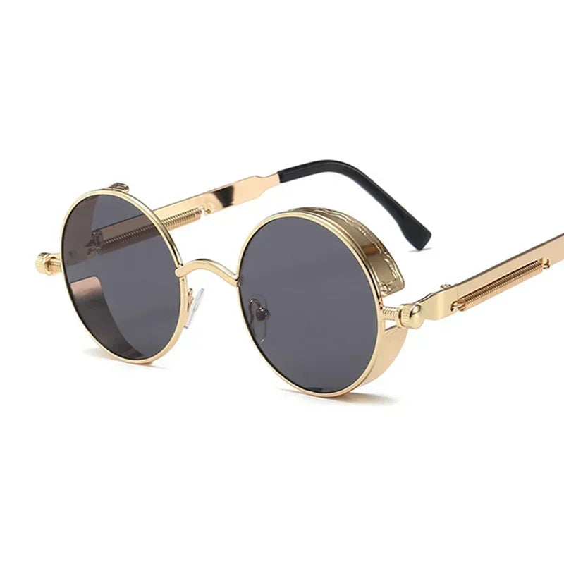 Retro Classic Steampunk Style Round Sunglasses