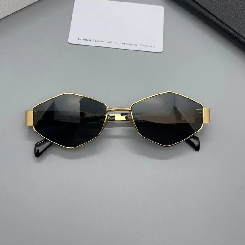 Retro Polygon Oculos De Sol Vintage Special-Shaped Sunglasses