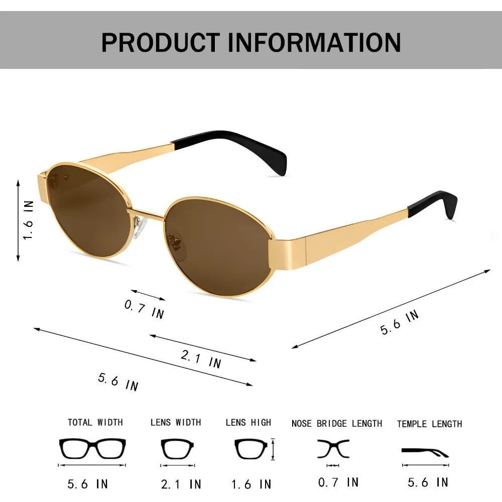 Classic Designer Trendy Retro Oval Sunglasses
