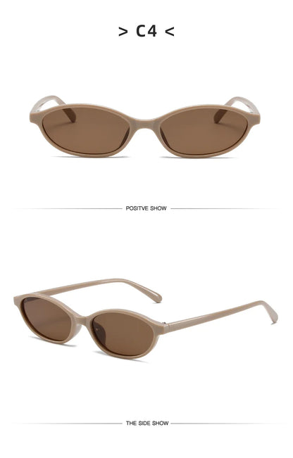 Retro Oval Frame Punk Cat Eyes Sunglasses