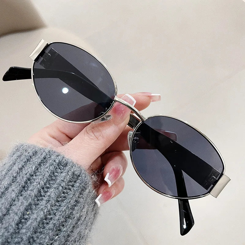 Fashion Luxury Metal Oval Sunglasses