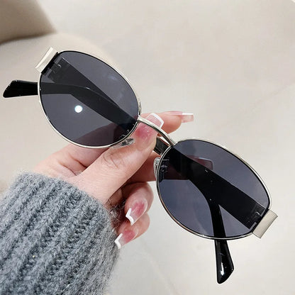 Fashion Luxury Metal Oval Sunglasses