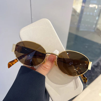 Fashion Luxury Metal Oval Sunglasses
