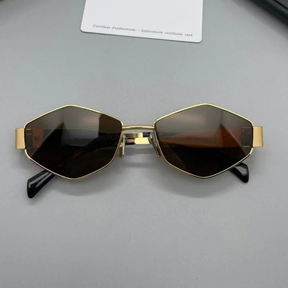 Retro Polygon Oculos De Sol Vintage Special-Shaped Sunglasses