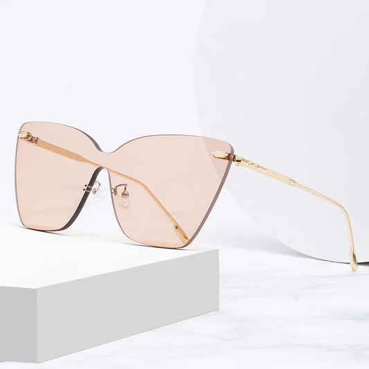Anti-Ultraviolet Women's European and American one-piece Frameless Sunglasses