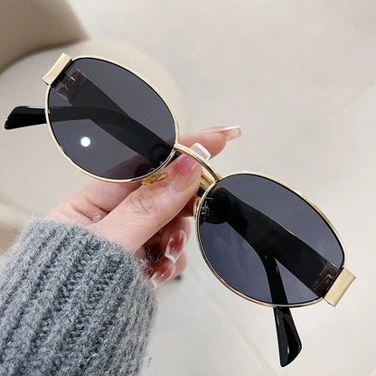 Fashion Luxury Metal Oval Sunglasses