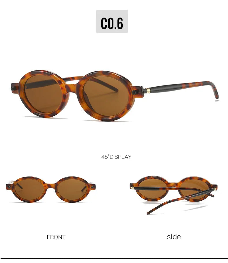 Fashion Retro Small Oval Punk Eyewear Sunglasses