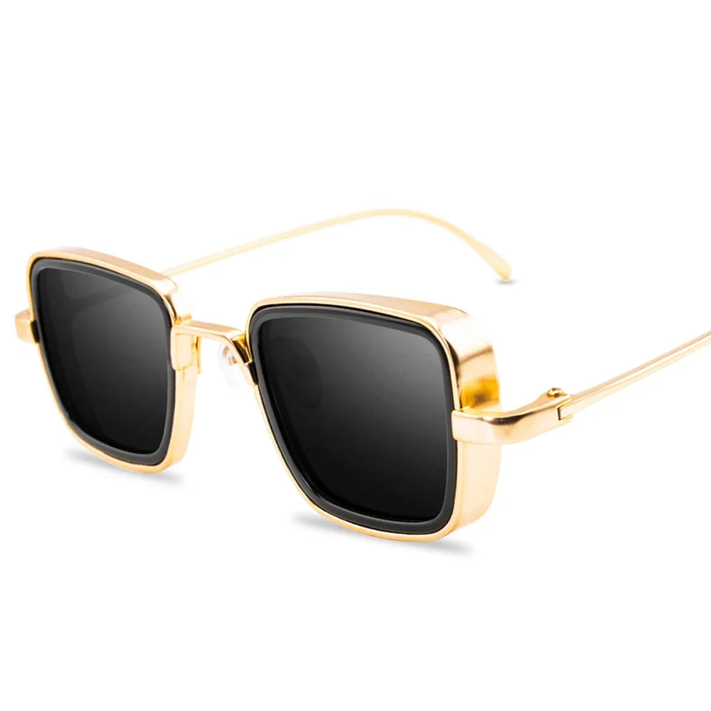 Retro Square Vintage Metal Steampunk Sunglasses