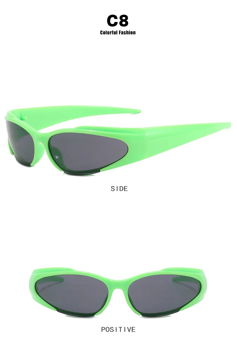 Y2k Retro Oval Vintage Punk Sunglasses