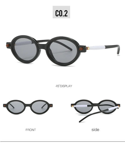 Fashion Retro Small Oval Punk Eyewear Sunglasses