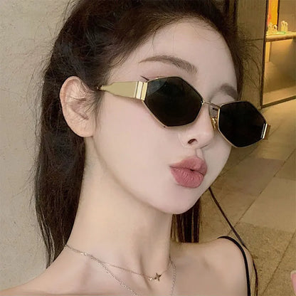 Retro Polygon Oculos De Sol Vintage Special-Shaped Sunglasses