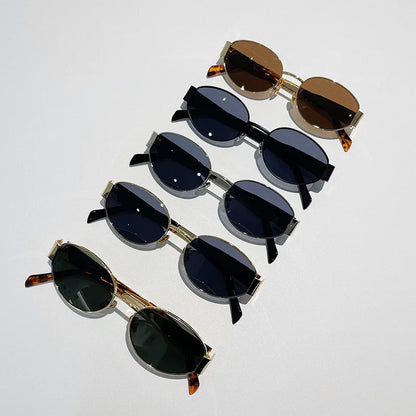 Fashion Luxury Metal Oval Sunglasses