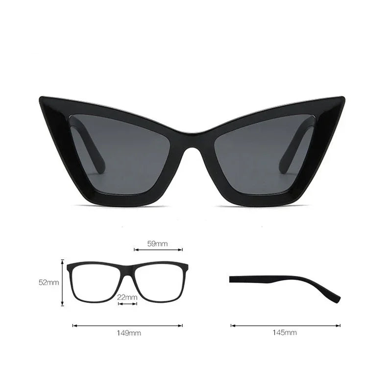 Vintage Oversized Cat Eye Trendy Punk Shades