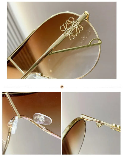 Oversized One-piece Metal Women's Sunglasses