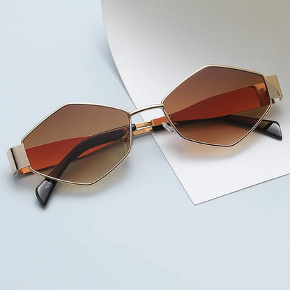 Retro Polygon Oculos De Sol Vintage Special-Shaped Sunglasses