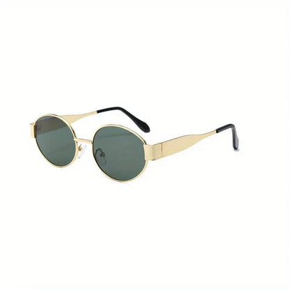 Trendy Metal Frame Oval Women's Sunglasses