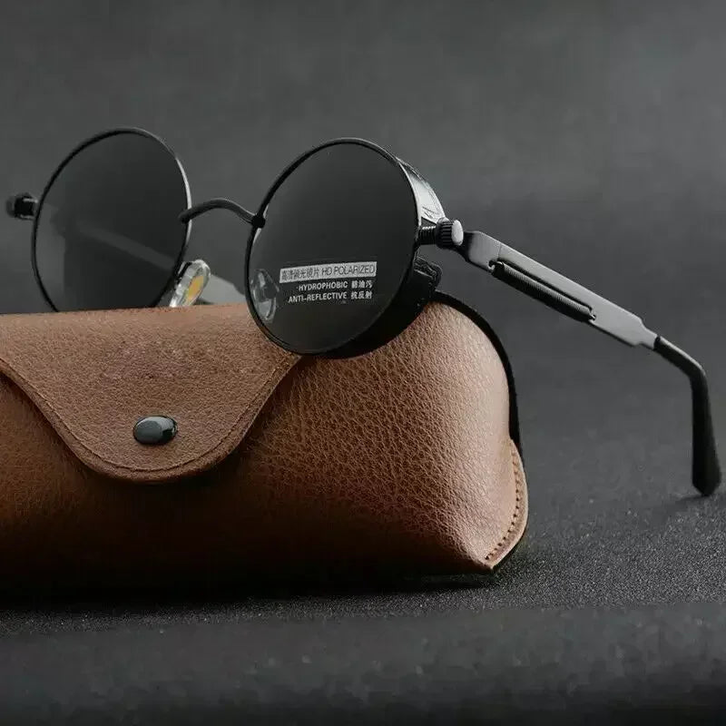 Retro Classic Steampunk Style Round Sunglasses