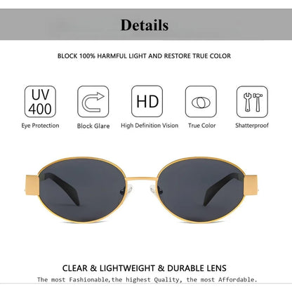 Classic Designer Trendy Retro Oval Sunglasses